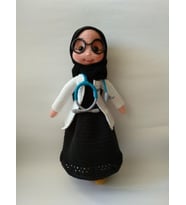 Organik Amigurumi Tesettürlü Doktor Bebek