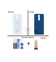 Xiaomi Redmi Note 8 Pro İnci Beyazı Uyumlu Arka Kapak + Yapıştırıcı ve Vida Seti