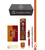 Galatasaray Orijinal Lisanslı Kalem Kalemtraş Bloknot Silgi Hediyelik Set (Sarı-Kırmızı)