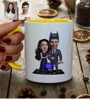 Kişiye Özel Karikatürlü Süper Kahraman Çift Sevgililer Kupa Bardak Sevgililer Günü Hediyesi