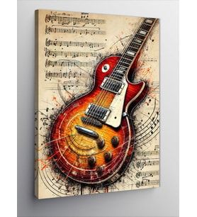 Kanvas Tablo Klasik Elektro Gitar