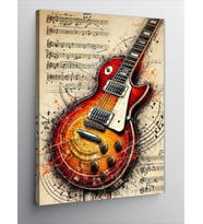 Kanvas Tablo Klasik Elektro Gitar