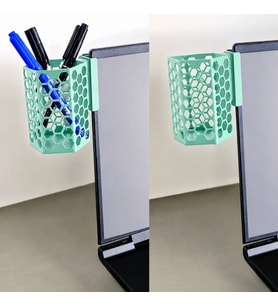 3D Baskı Monitor Kalemlik - Petek Desenli Laptop Kenar Altıgen Kalemlik-Mint