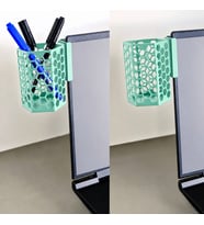 3D Baskı Monitor Kalemlik - Petek Desenli Laptop Kenar Altıgen Kalemlik-Mint