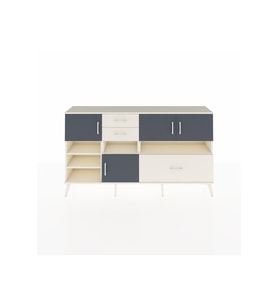 Arges Konsol 7 Raflı 3 Çekmeceli 4 Kapaklı 176x30x99 Aytaşı-Antrasit/Aytaşı