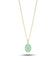 Debora Jewelry 14 Ayar Altın Mavi Mineli Kuzey Yıldızı Kolye
