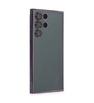 Samsung Galaxy S22 Ultra Kılıf Razer Lensli Silikon - Mor