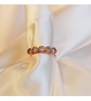 5 Taş Modeli Rose Gold Kaplama Gümüş Yüzük
