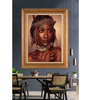 Altın Varaklı  Çerçeveli Paspartulu Tablo ndd1111 (Gold)