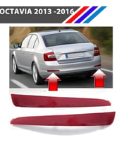 Skoda Octavia Arka Tampon Reflektörü Sol Sağ Takım 2013 - 2016