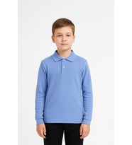 Erkek Çocuk %100 Pamuk Okul Tarz Uzun Kol T-Shirt 5-17 Yaş 12274 MODANINO (Açık Mavi)