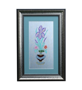 e38 EL İŞÇİLİĞİ VAZOLU BUKET TABLO - 34*50 CM - 6538