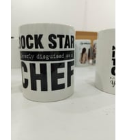 Rock Star Disguised As Chef Kupa - Şef Komik Seramik Bardak Mutfak Hediyesi 325ml