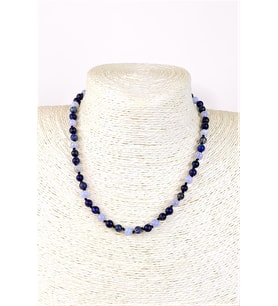 LAPİS LAZULİ KALSEDON KOLYE 6 MM