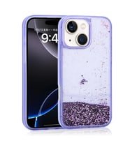 Apple iPhone 14 Kılıf Sıvılı Simli Şeffaf Arka Yüzey Zore Keto Silikon Kapak