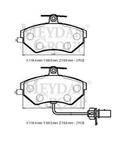AUDI A4- 05/08; ÖN FREN BALATASI 1,6/1,8T/1,9TDI/2,0/2,0TFSI (2KABLOLU)DİSK)(119,4X69,5X19)(BRAMAX)