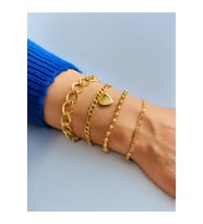 Altın Kaplama 4'Lü Kombin Bileklik Seti Gold Renk Zincir Bilezik Künye