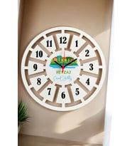 Peyzaj Duvar Saati 40cm (Beyaz)