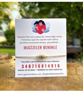 Mucizeler Benimle Sekans Bileklik Hatırlatıcı Magnet