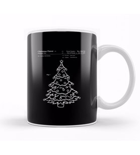 Christmas Tree Blueprint Kupa Bardak Porselen