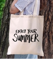 BK Gift Yaz Temalı Kanvas Bez Plaj Çantası, -6  Baskılı Omuz Çantası, Alışveriş Çantası, Arkadaşa Hediye