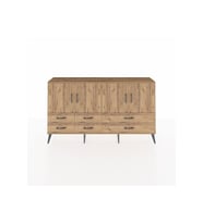 Arges Konsol 6 Raflı 6 Çekmeceli 4 Kapaklı 176x30x99 Çam-Çam