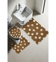 Modern Desenli Dijital Baskı 3’lü Banyo Paspas Takımı Yıkanabilir Kaymaz Tabanlı Klozet Takımı KLZ0012 (Çok Renkli)