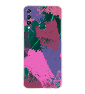 Huawei Y6 p Uyumlu Kamera korumalı Kapak Brushstroke Tasarımlı  Şeffaf Kılıf