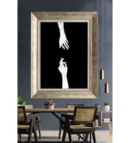 Tablore Siyah Beyaz İki El Çizim Çerçeveli Tablo Modern Minimalist Duvar Dekoru Ev Ve Ofis Tablosu