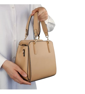Bagacar 828 Camel Suni Deri Bayan Çapraz El ve Omuz Çantası