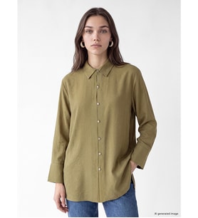 LCW Modest Haki Modal Karışımlı Kadın Gömlek Tunik