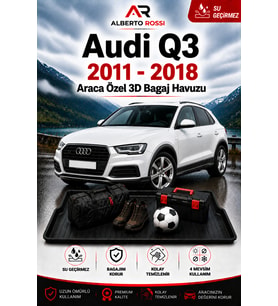 Audi Q3 2011 - 2018 Araca Özel 3D Bagaj Havuzu