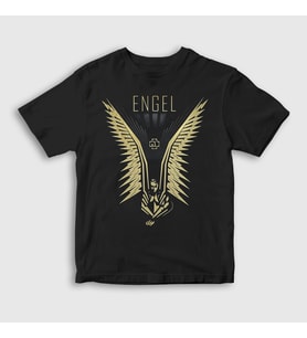 Presmono Unisex Çocuk Siyah Engel Metal Rammstein T-Shirt 521521tt