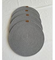Yuvarlak Amerikan Servis Sofra Altlığı, Masa Dekoru Supla 33cm 4lü (Gri)
