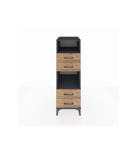 Kronos Dolap 2 Raflı 4 Çekmeceli 44x59x134 Antrasit-Çam