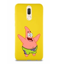 Huawei Mate 10 Lite Soft Premier Kapak Patrick Yıldız Tasarımlı Silikon Kılıf - Sarı (Şeffaf)