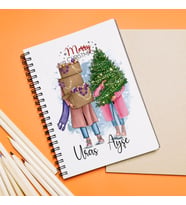 Mutlu Yıllar & Merry Christmas & Yılbaşı Tasarımlı Defter Kişiye Özel