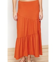 Moda Kloş Düz Desen Günlük Maxi Boy Bürümcük Maxi Pileli Esnek Örme Etek