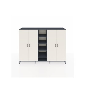 Hyperion Dolap 12 Raflı 4 Kapaklı 220x44x163 Antrasit-Aytaşı/Antrasit