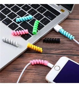 Durukar® 4lü Apple, Android Şaj Kablosu Koruyucu Silikon Spiral Yay Aparat