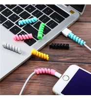 Durukar® 4lü Apple, Android Şaj Kablosu Koruyucu Silikon Spiral Yay Aparat