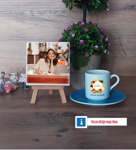 Diyetisyen Fotoğraflı Dekoratif Taş, Ahşap Altlıklı Türk Kahvesi Fincanı Hediye (Model 5)