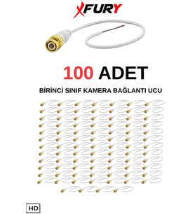 FURY 100 Adet A Kalite Kablolu Hazır BNC Kablolu Konnektör