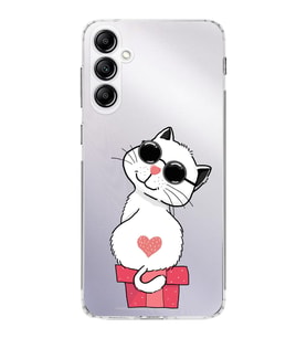 Samsung Galaxy A24 Uyumlu Kamera korumalı Kapak Coolcat Tasarımlı  Şeffaf Kılıf