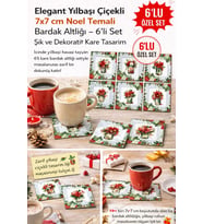 Elegant Yılbaşı 7x7 – 6’lı Set Dekoratif Kare Tasarım