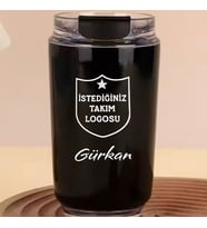 Kişiye Özel Retro Stil 240ml Vakumlu Isı Korumalı Takım Baskılı Termos Kupa (Siyah)