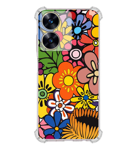 PrintiFy Realme C55 Uyumlu Retro Color 2 Baskılı Şeffaf Köşe Korumalı Antişok Kılıf