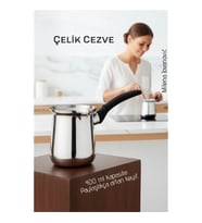 Mey İthalat® Çelik Cezve 400 ml - Süt ve Kahve Cezvesi 722588