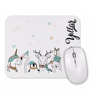 Sevimli Hayvanlar ile Mutlu Yıllar Mouse Pad