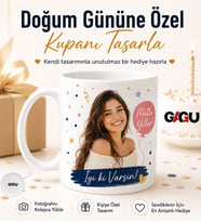 Doğum Gününe Özel Fotoğraflı Kupa – Yazılı Kişiye Özel Unutulmaz Hediye Baskılı Porselen Kupa